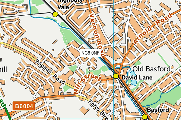 NG6 0NF map - OS VectorMap District (Ordnance Survey)