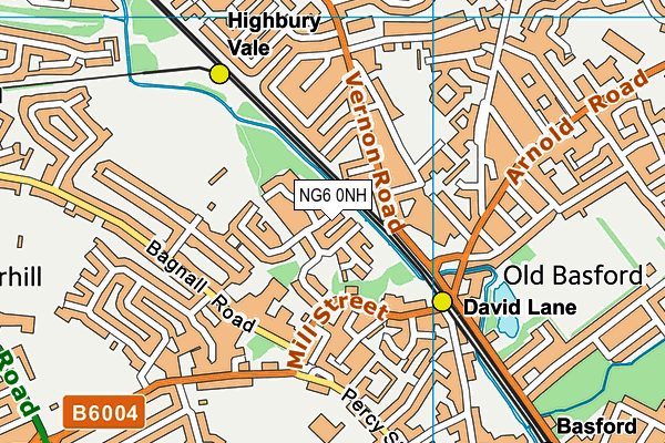 NG6 0NH map - OS VectorMap District (Ordnance Survey)