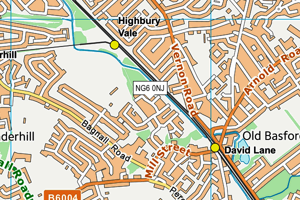 NG6 0NJ map - OS VectorMap District (Ordnance Survey)