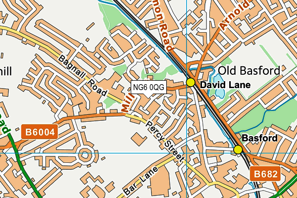 NG6 0QG map - OS VectorMap District (Ordnance Survey)