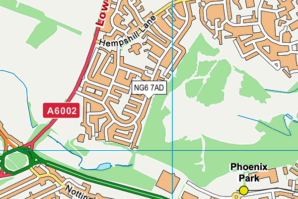 NG6 7AD map - OS VectorMap District (Ordnance Survey)