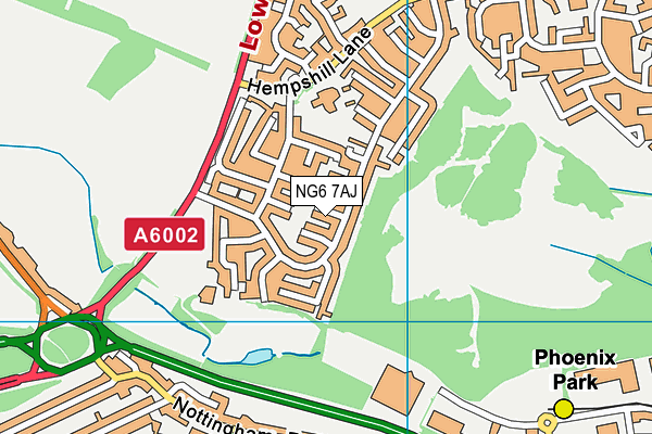 NG6 7AJ map - OS VectorMap District (Ordnance Survey)