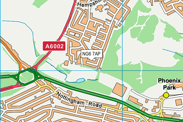 NG6 7AP map - OS VectorMap District (Ordnance Survey)