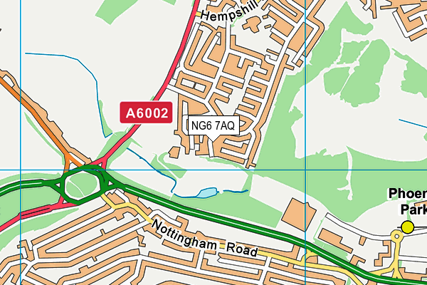 NG6 7AQ map - OS VectorMap District (Ordnance Survey)