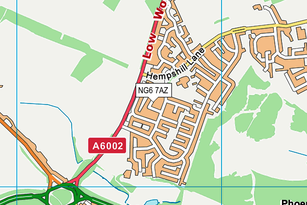 NG6 7AZ map - OS VectorMap District (Ordnance Survey)