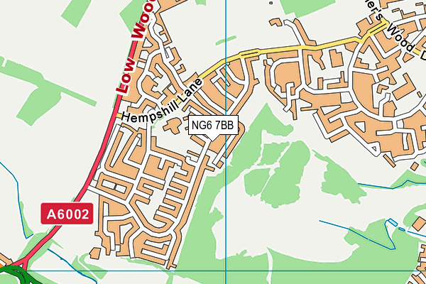 NG6 7BB map - OS VectorMap District (Ordnance Survey)