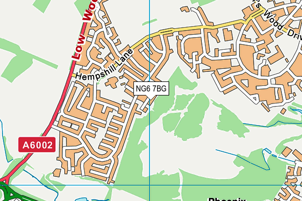 NG6 7BG map - OS VectorMap District (Ordnance Survey)