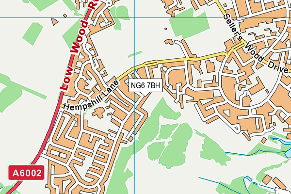 NG6 7BH map - OS VectorMap District (Ordnance Survey)