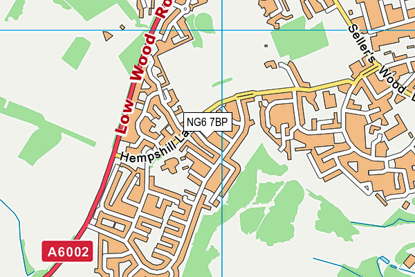 NG6 7BP map - OS VectorMap District (Ordnance Survey)