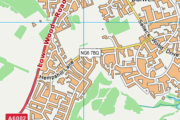 NG6 7BQ map - OS VectorMap District (Ordnance Survey)