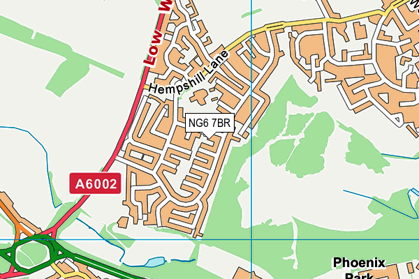 NG6 7BR map - OS VectorMap District (Ordnance Survey)