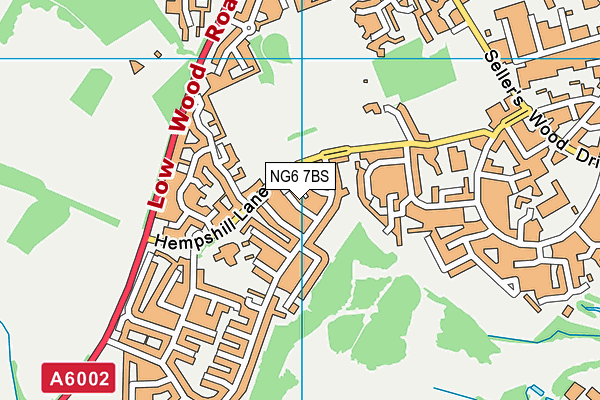 NG6 7BS map - OS VectorMap District (Ordnance Survey)