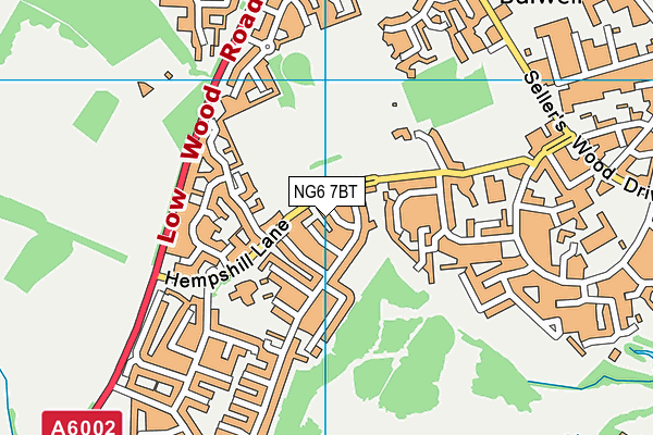 NG6 7BT map - OS VectorMap District (Ordnance Survey)