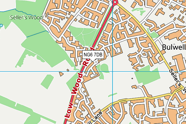 NG6 7DB map - OS VectorMap District (Ordnance Survey)