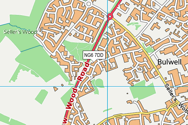 NG6 7DD map - OS VectorMap District (Ordnance Survey)