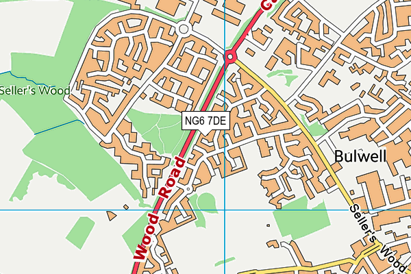 NG6 7DE map - OS VectorMap District (Ordnance Survey)