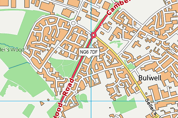 NG6 7DF map - OS VectorMap District (Ordnance Survey)