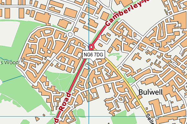 NG6 7DG map - OS VectorMap District (Ordnance Survey)