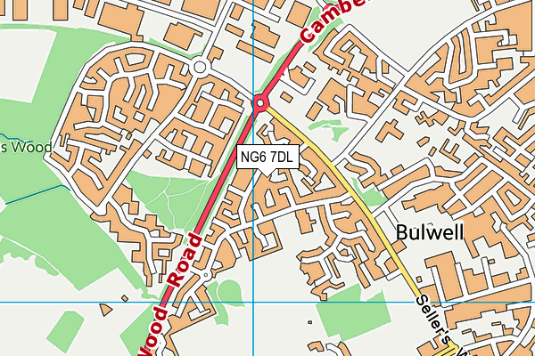 NG6 7DL map - OS VectorMap District (Ordnance Survey)