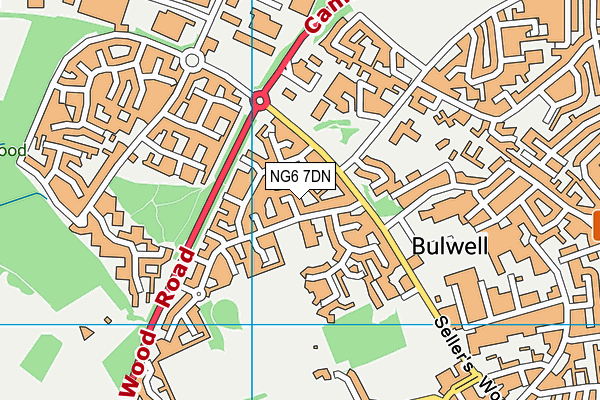 NG6 7DN map - OS VectorMap District (Ordnance Survey)