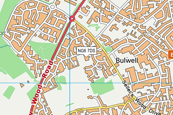 NG6 7DS map - OS VectorMap District (Ordnance Survey)