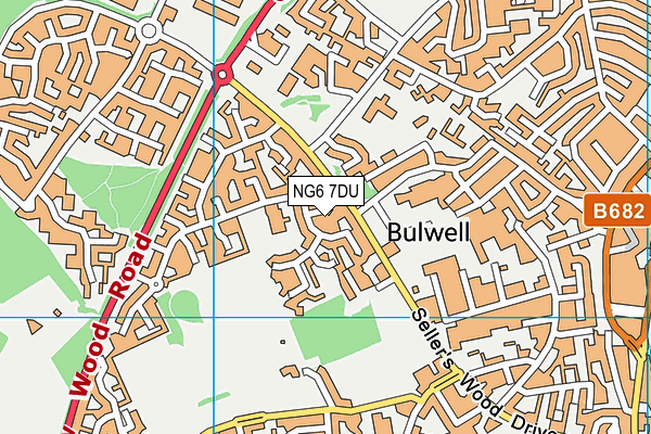 NG6 7DU map - OS VectorMap District (Ordnance Survey)