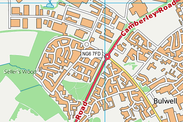 NG6 7FD map - OS VectorMap District (Ordnance Survey)