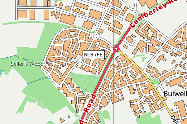 NG6 7FE map - OS VectorMap District (Ordnance Survey)