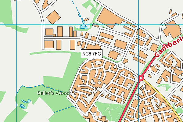 NG6 7FG map - OS VectorMap District (Ordnance Survey)