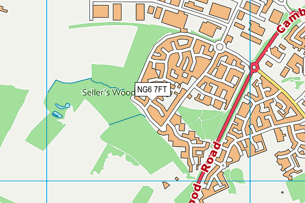 NG6 7FT map - OS VectorMap District (Ordnance Survey)