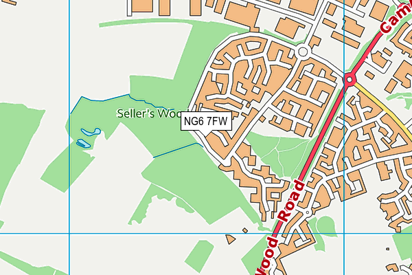 NG6 7FW map - OS VectorMap District (Ordnance Survey)