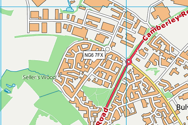 NG6 7FX map - OS VectorMap District (Ordnance Survey)