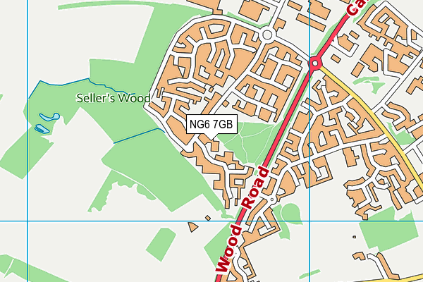 NG6 7GB map - OS VectorMap District (Ordnance Survey)