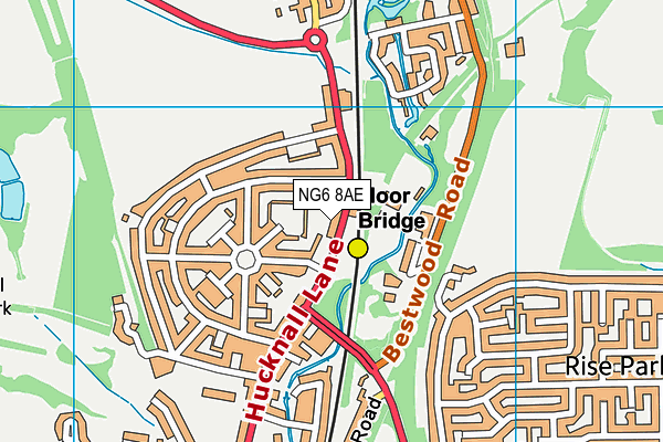 NG6 8AE map - OS VectorMap District (Ordnance Survey)