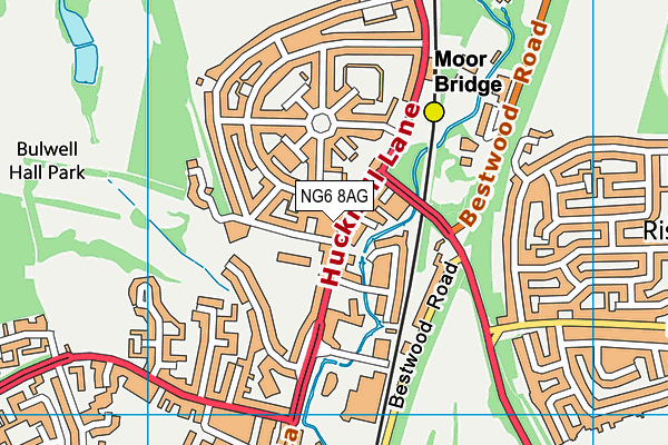 NG6 8AG map - OS VectorMap District (Ordnance Survey)