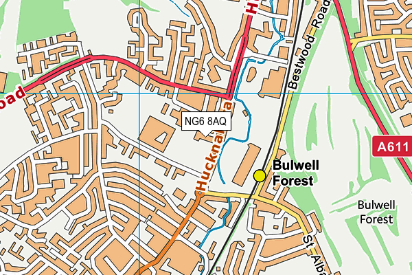 The Bulwell Academy map (NG6 8AQ) - OS VectorMap District (Ordnance Survey)