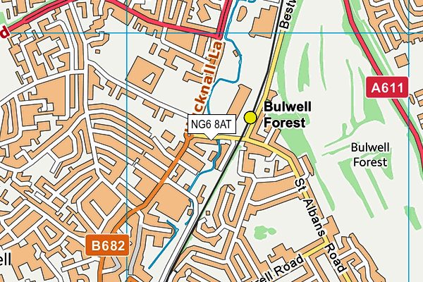 NG6 8AT map - OS VectorMap District (Ordnance Survey)