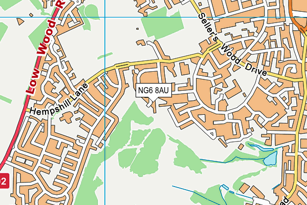 NG6 8AU map - OS VectorMap District (Ordnance Survey)