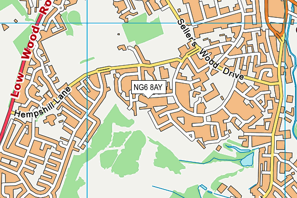 NG6 8AY map - OS VectorMap District (Ordnance Survey)