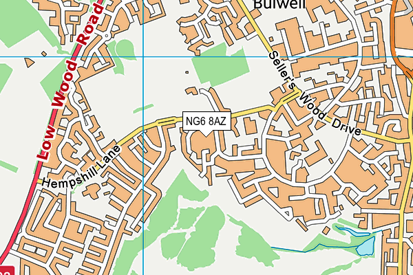NG6 8AZ map - OS VectorMap District (Ordnance Survey)