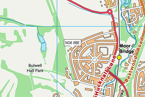 Bulwell Hall Park map (NG6 8BE) - OS VectorMap District (Ordnance Survey)