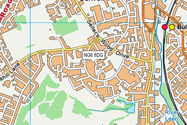 NG6 8DG map - OS VectorMap District (Ordnance Survey)