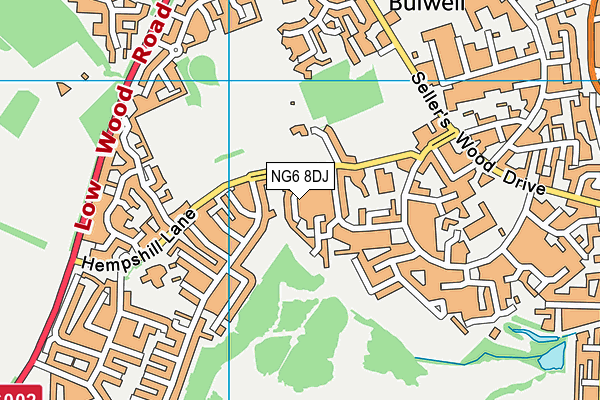 NG6 8DJ map - OS VectorMap District (Ordnance Survey)