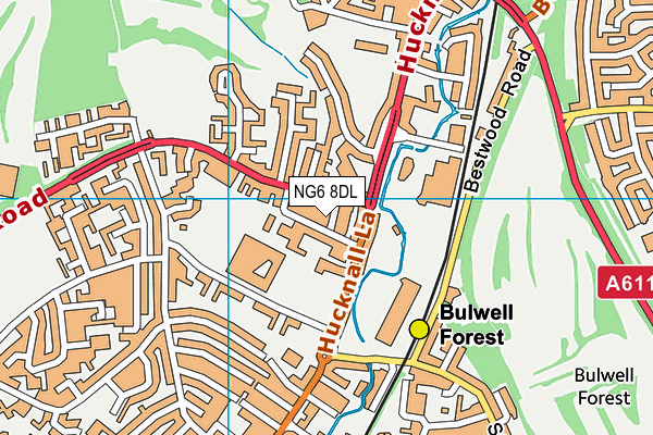 NG6 8DL map - OS VectorMap District (Ordnance Survey)