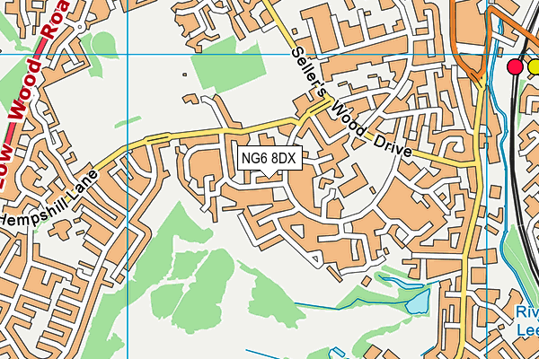 NG6 8DX map - OS VectorMap District (Ordnance Survey)