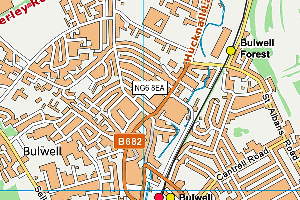 NG6 8EA map - OS VectorMap District (Ordnance Survey)