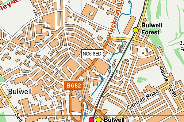 NG6 8ED map - OS VectorMap District (Ordnance Survey)