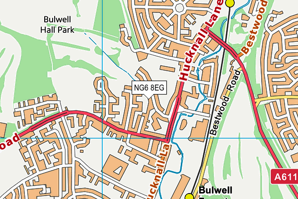 NG6 8EG map - OS VectorMap District (Ordnance Survey)