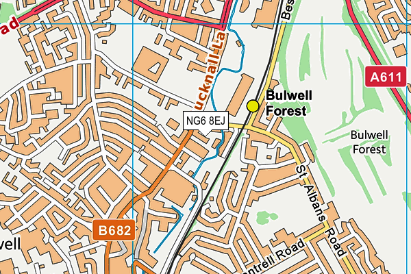 NG6 8EJ map - OS VectorMap District (Ordnance Survey)