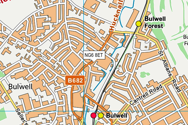NG6 8ET map - OS VectorMap District (Ordnance Survey)
